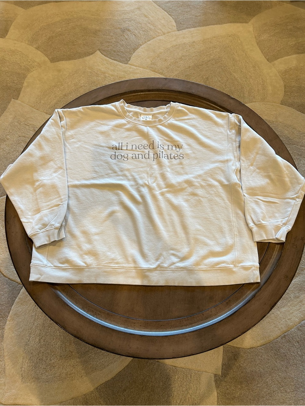 Ivy & Cloth “all I need is my dog and Pilates” Oversized Sweatshirt Size Medium